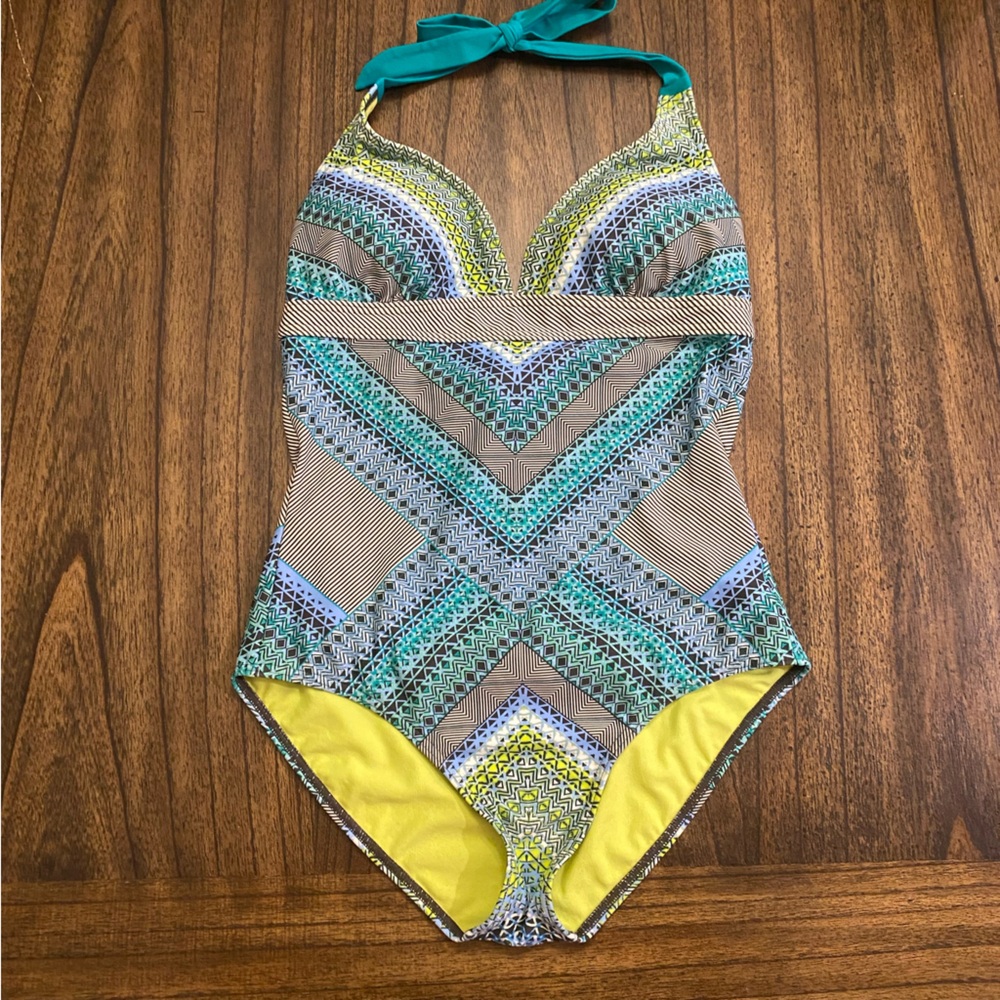 PRANA Lahari Emerald Riviera One-Piece Swimsuit Women's Size Medium